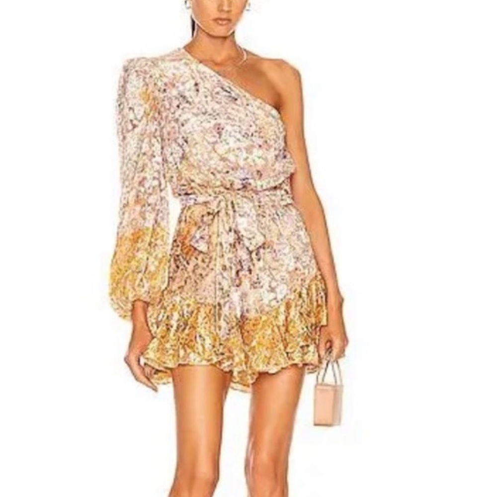 Hemant and Nandita Kalon One Shoulder Belted Mini Dress XS